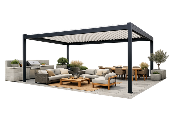Pergola réalisée à Trignac par Jardin Atlantique Pro